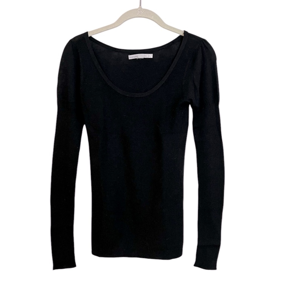 Old Navy Black Scoop-Neck Long Sleeve Knit Top